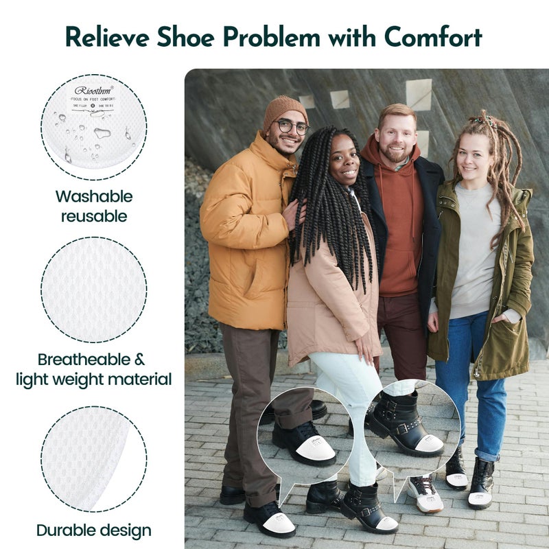 Riootlnm Comfort Shoe Fillers for Shoe Too Big  Spacers Cushions Pads for Loose Shoes  Size Reducer Made Shoe Fit Smaller  Prevent Slip Toe Inserts for Pain Relief (White  1Pair(1to 2 Size Bigger)) - Image 4